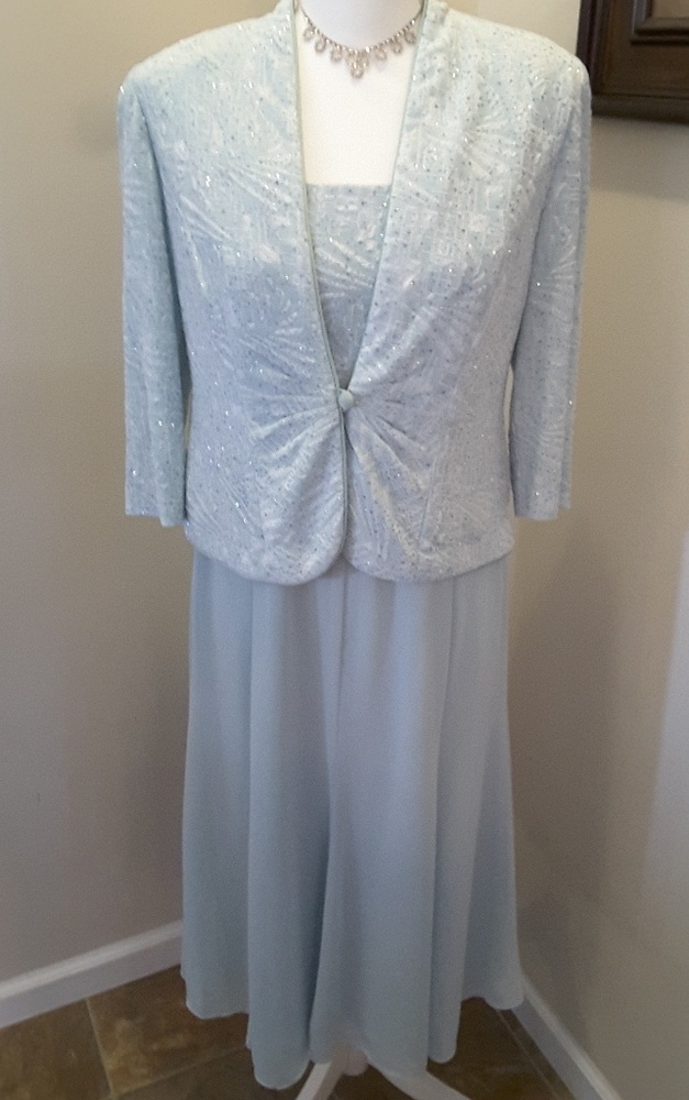 Alex Evenings seafoam green 2pc jacket dress 10P